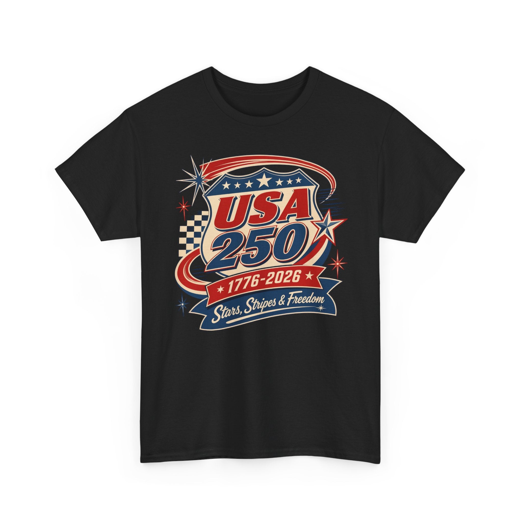 Racing Badge USA 250 1776 2026 Retro Patriotic Basic T-Shirt - Unisex