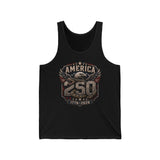Eagle Emblem America 250 1776 2026 Distressed Patriotic Basic Tank Top - Unisex
