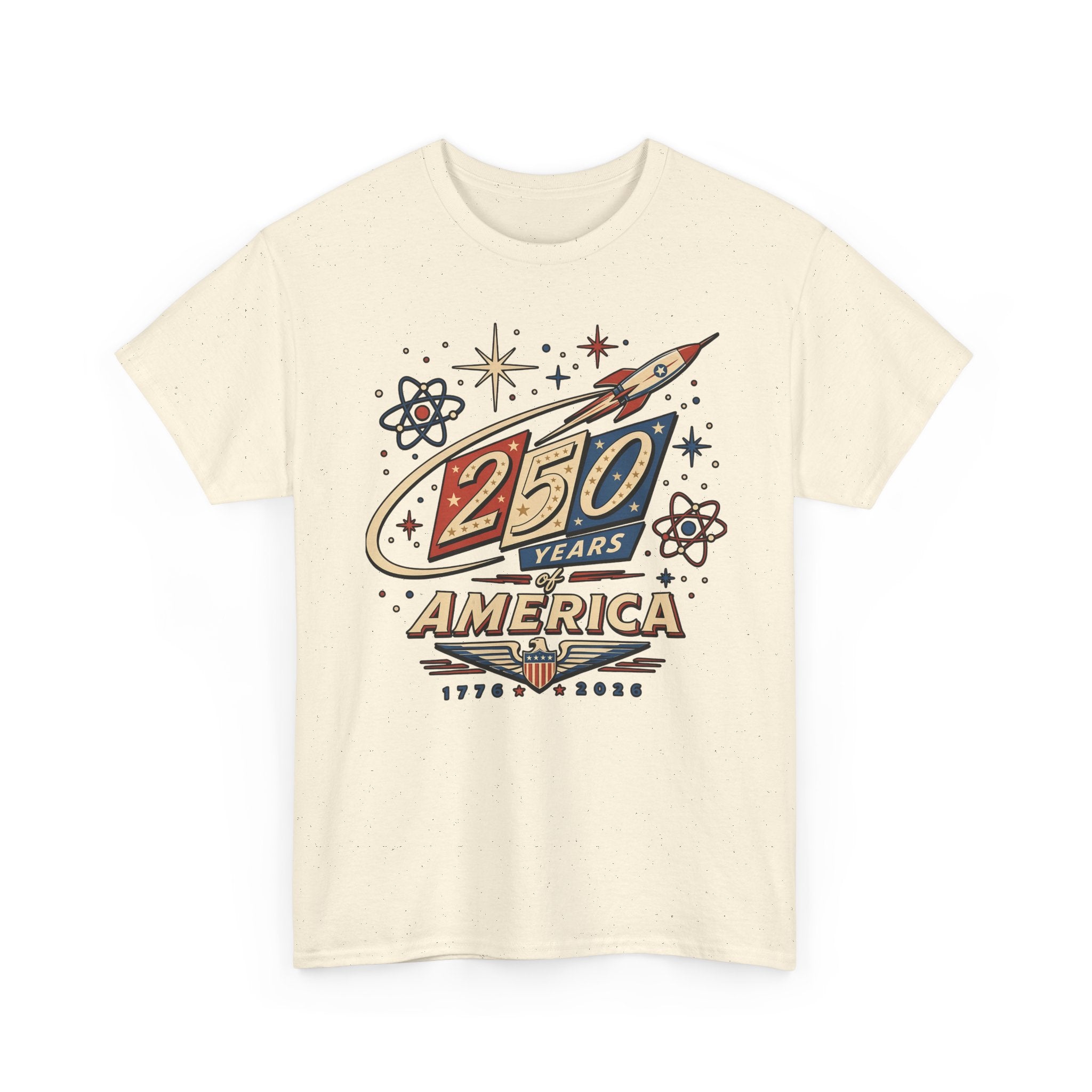 Rocket Space 250 Years America Retro Patriotic Americana Basic T-Shirt - Unisex