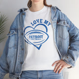 Love Detroit Football Blue Basic T-Shirt - Unisex