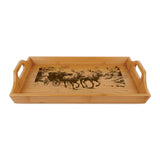 Santa Sleigh with Reindeer Engraved Bamboo Serving Tray