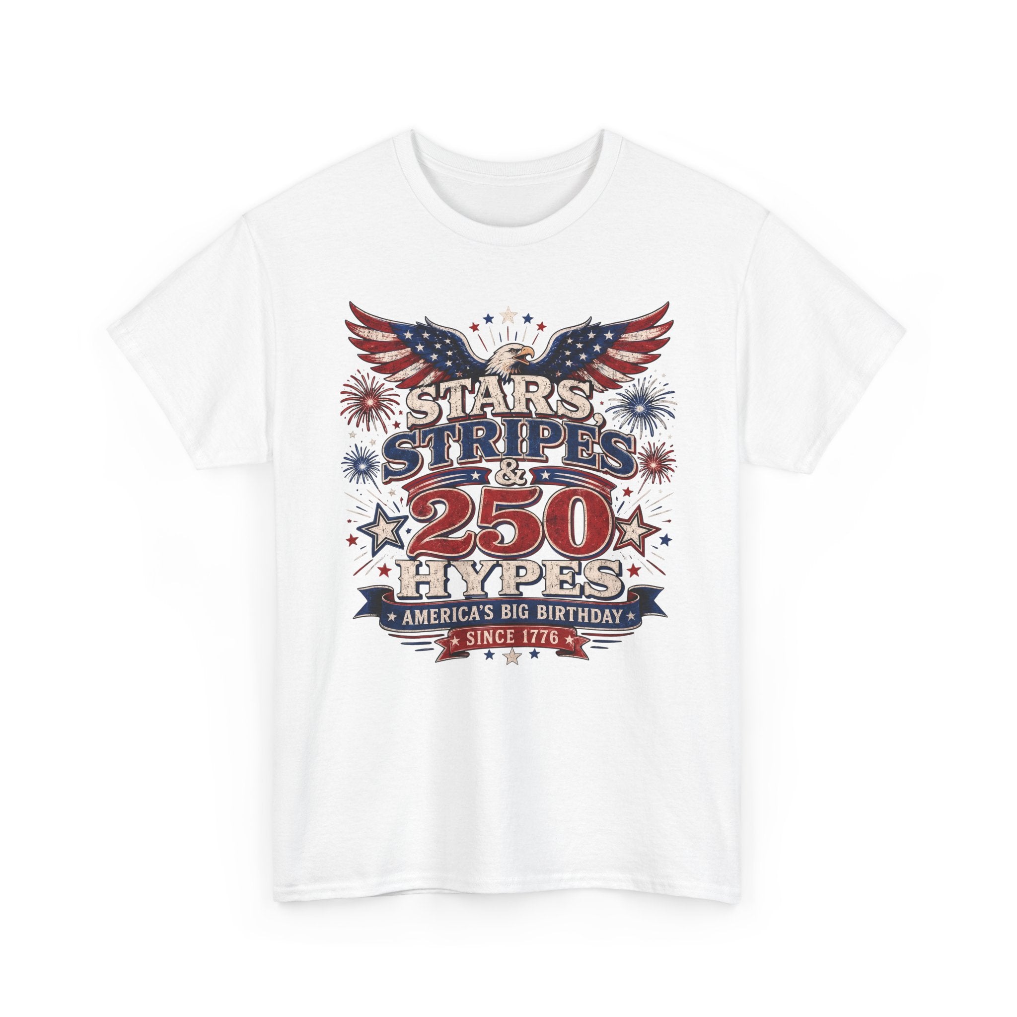 Stars Stripes Hypes 250th Anniversary Retro Patriotic Basic T-Shirt - Unisex