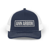 Ann Arbor Bold & Square White Embroidery Trucker Cap