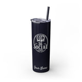 Skinny Steel Tumbler with Straw - 20oz - 36 Social
