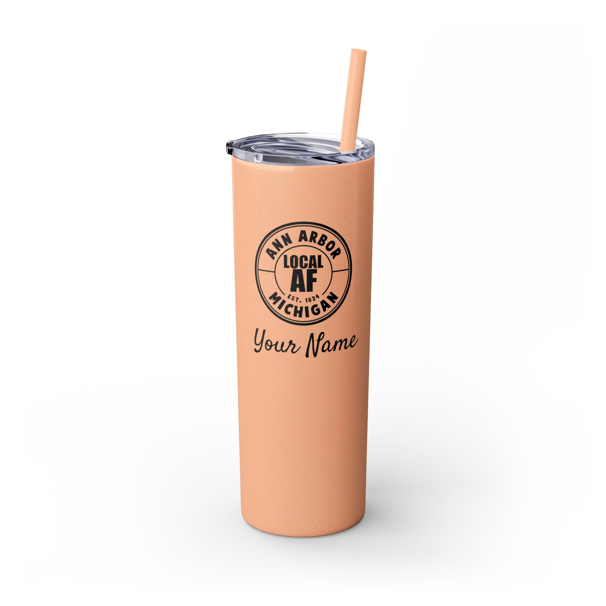 Ann Arbor Local AF Skinny Steel Tumbler with Straw - 20oz