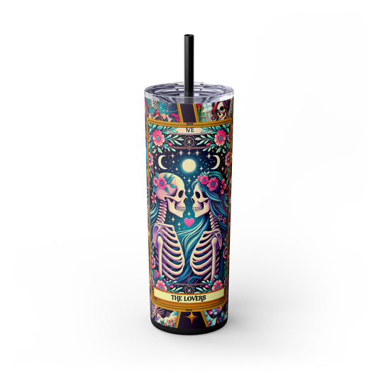 The Lovers 1 Skinny Steel Tumbler with Straw, 20oz