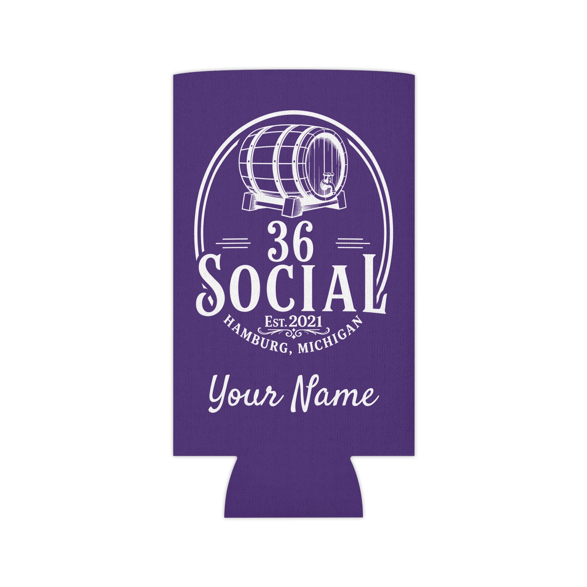 36 Social Logo 2 SL Can Cooler - Skinny - Purple (Satisfy)