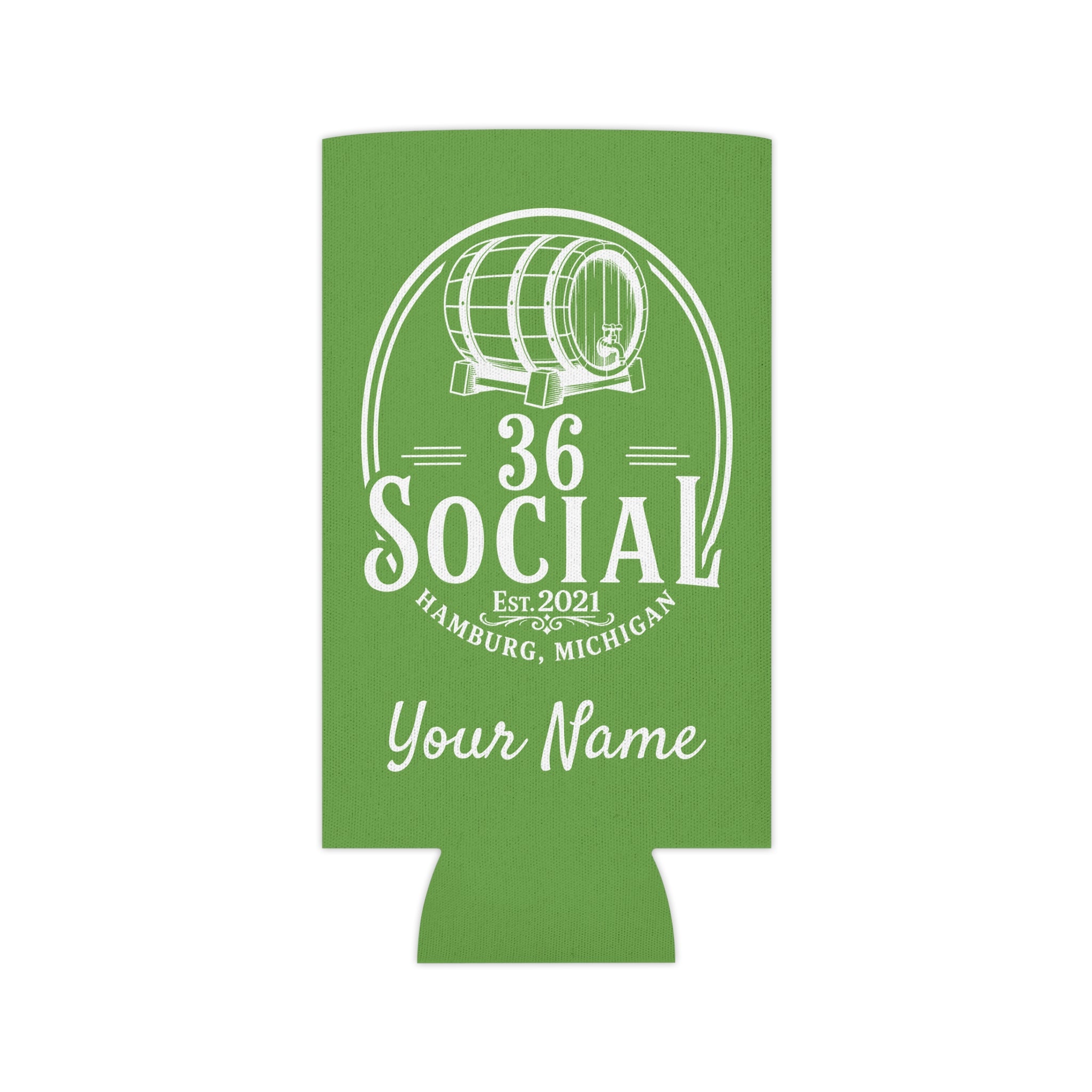 36 Social Logo 2 SL Can Cooler - Skinny - Green (Satisfy)
