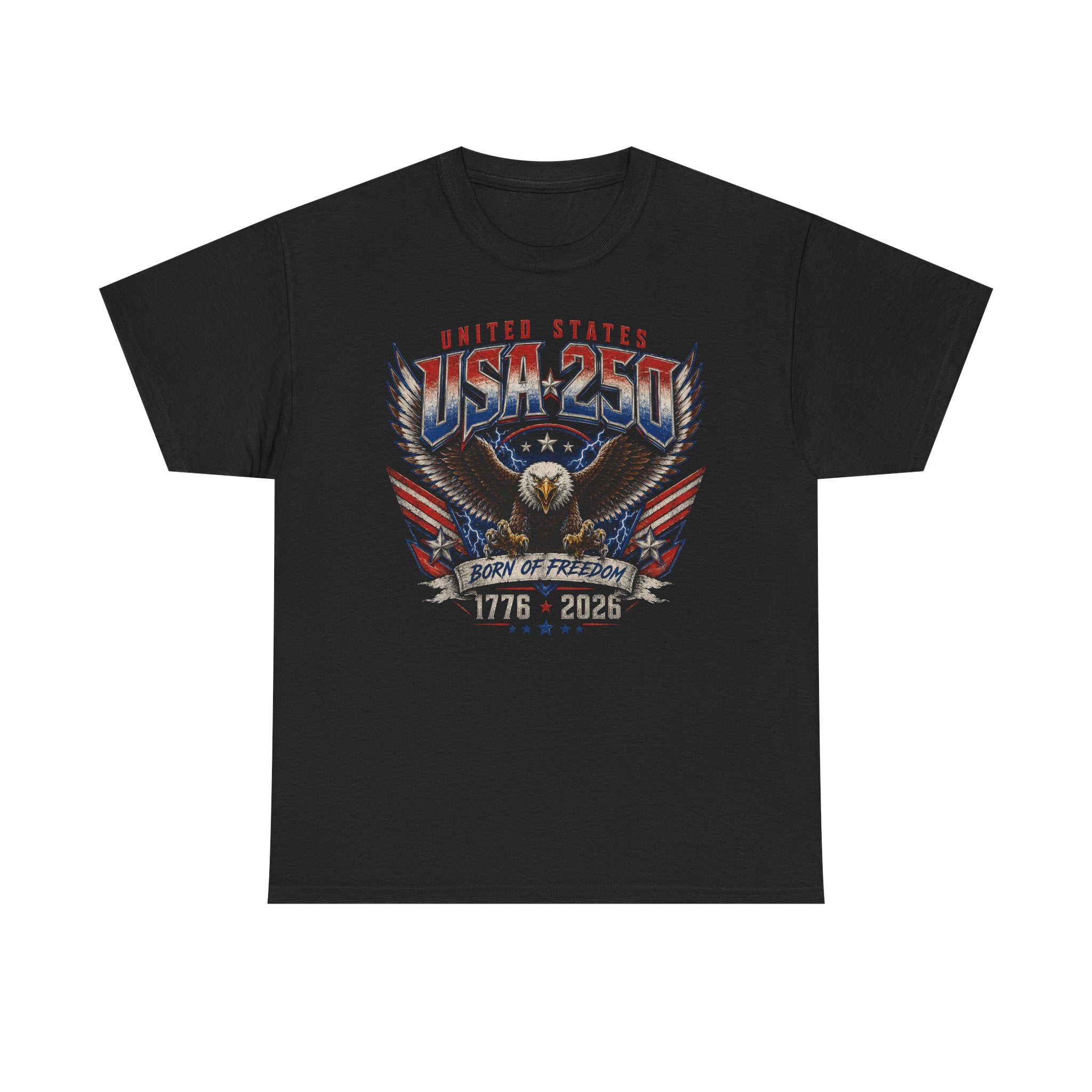 Eagle Wings Born Freedom USA 250 Anniversary Patriotic Basic T-Shirt - Unisex
