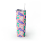 Skulls Personalized Skinny Steel Tumbler with Straw, 20oz