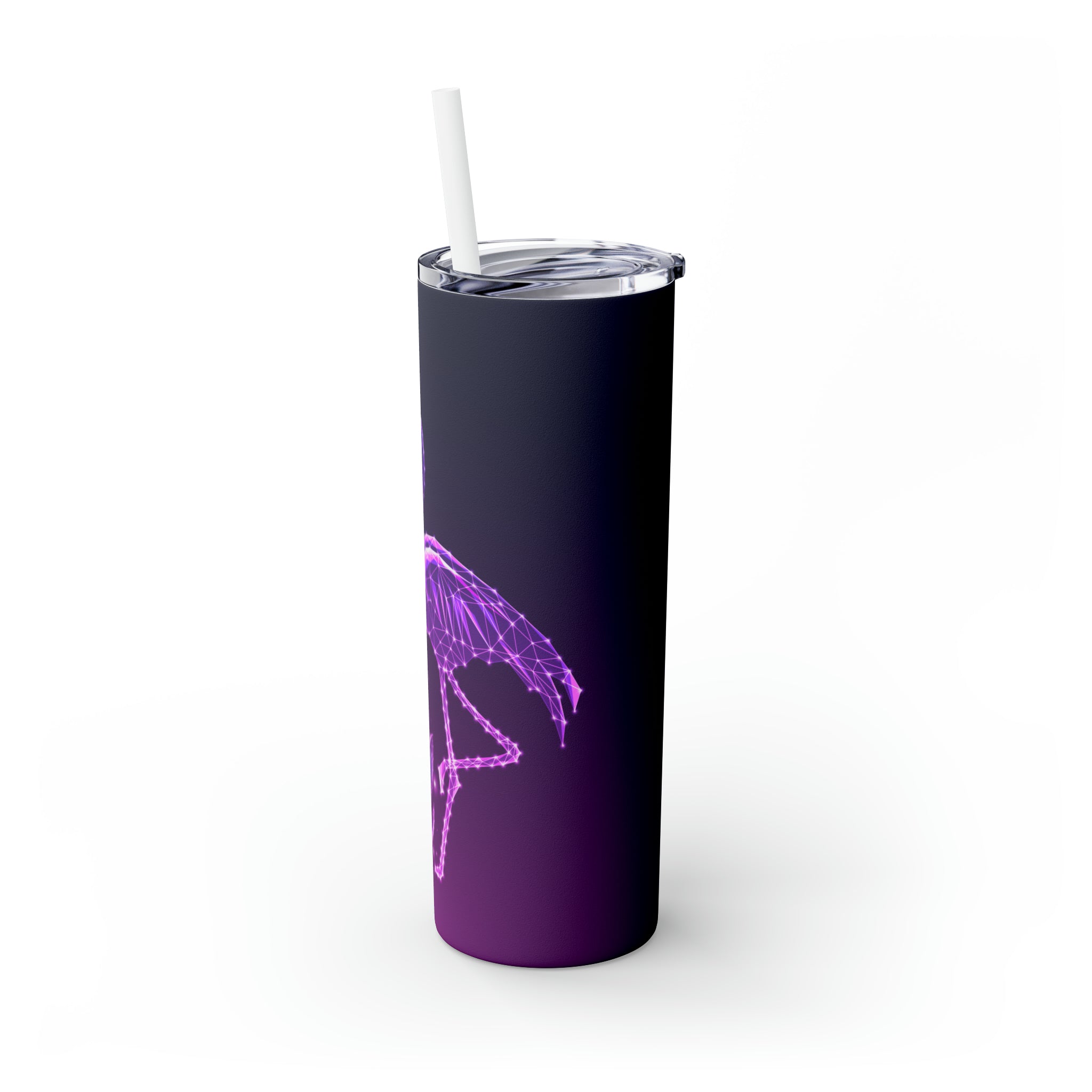 Flamingo Lotus Skinny Steel Tumbler with Straw, 20oz