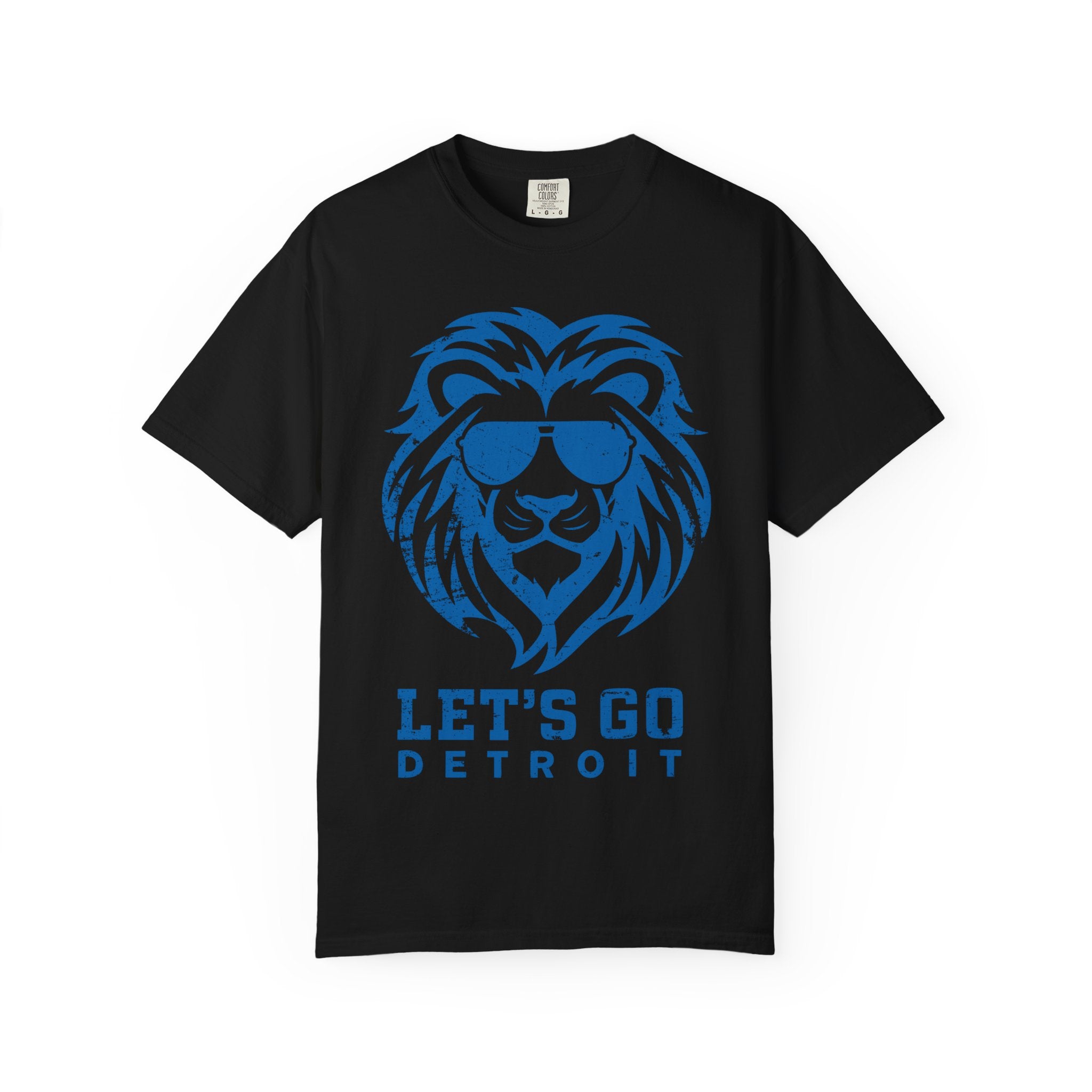Let's Go Detroit Lion Blue Premium T-Shirt - Unisex