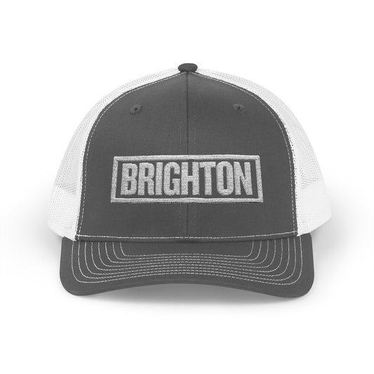 Brighton Bold & Square White Embroidery Trucker Cap