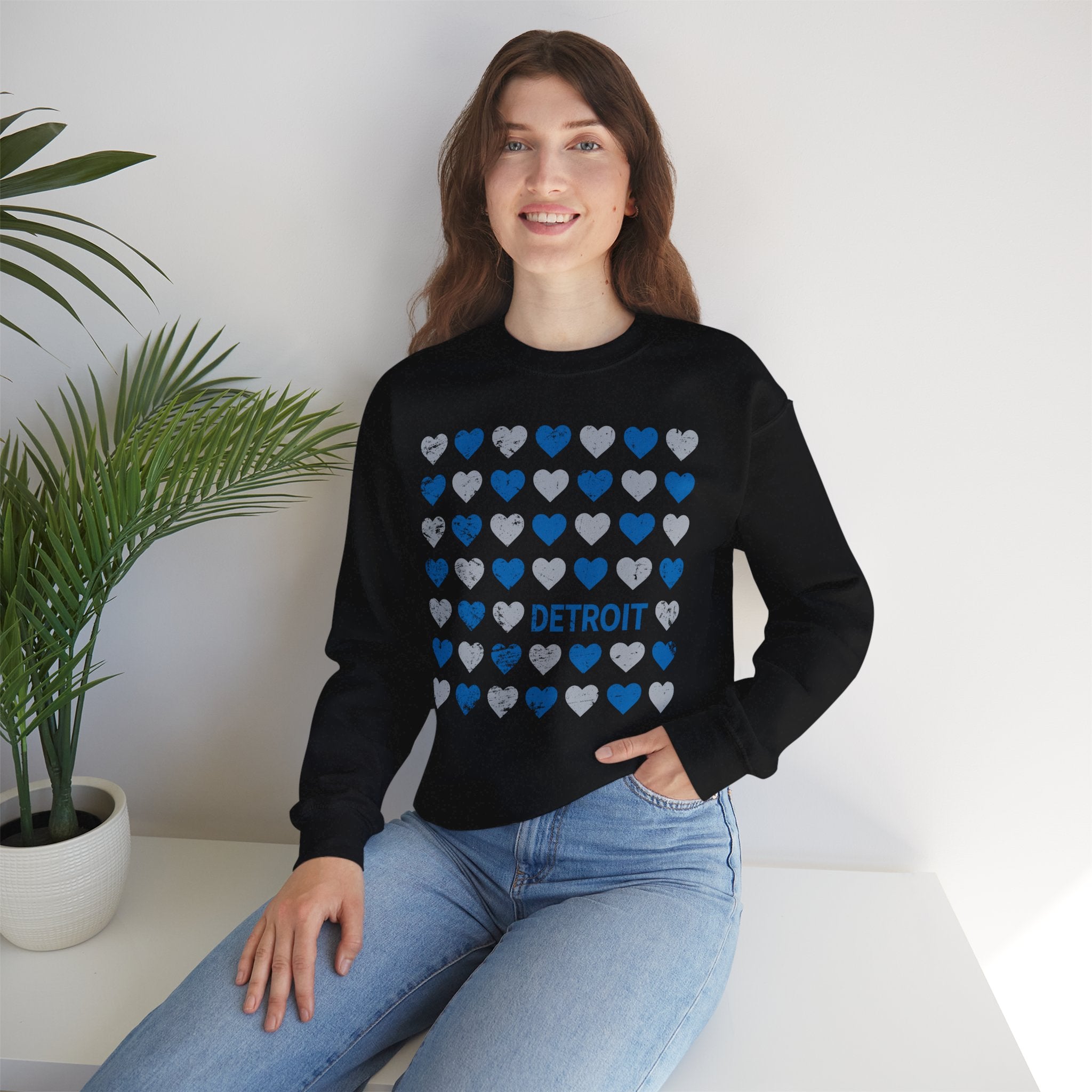 Detroit Hearts Crewneck Sweatshirt - Unisex