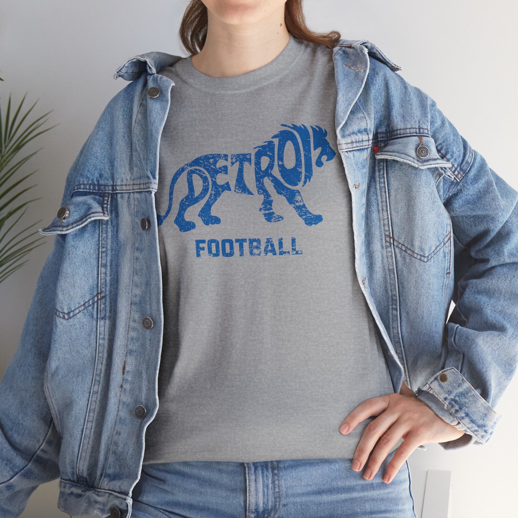 Detroit Football Lion Blue Basic T-Shirt - Unisex