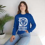 Detroit Football White Crewneck Sweatshirt - Unisex