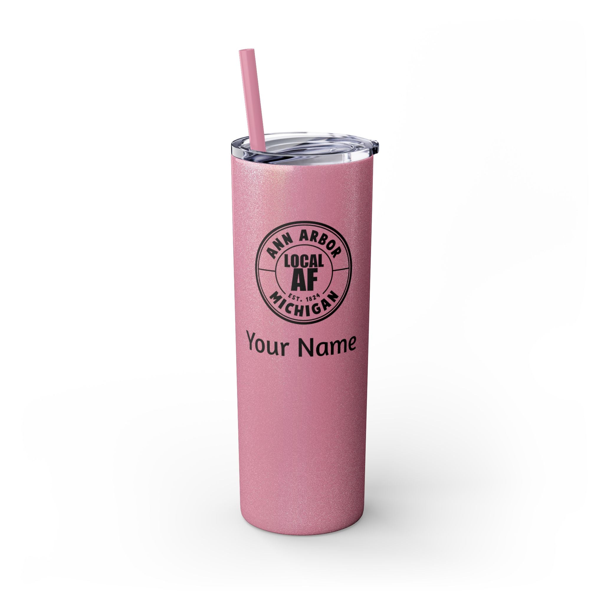 Ann Arbor Local AF Skinny Steel Tumbler with Straw - 20oz