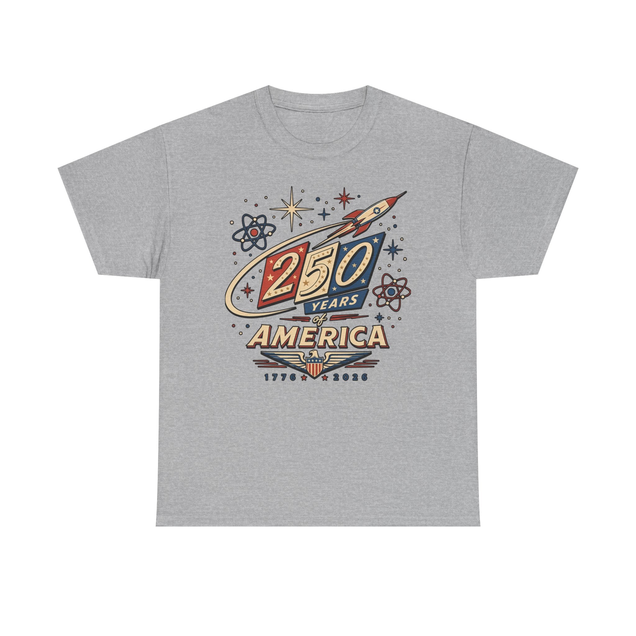 Rocket Space 250 Years America Retro Patriotic Americana Basic T-Shirt - Unisex