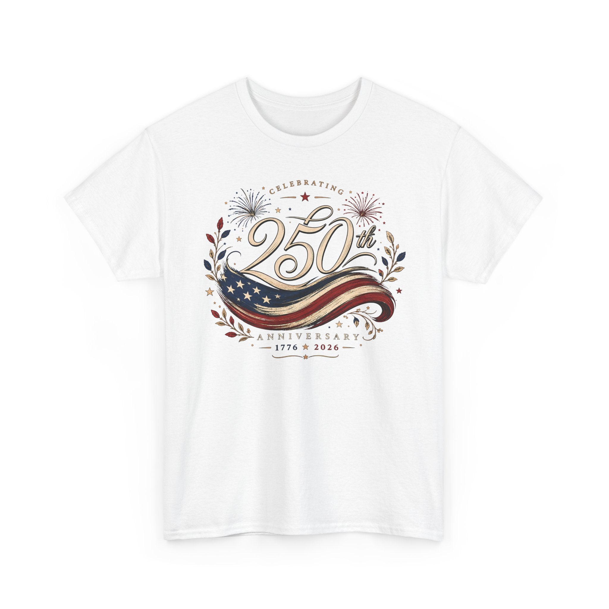 Elegant Ribbon 250th Anniversary Vintage Patriotic Americana Basic T-Shirt - Unisex