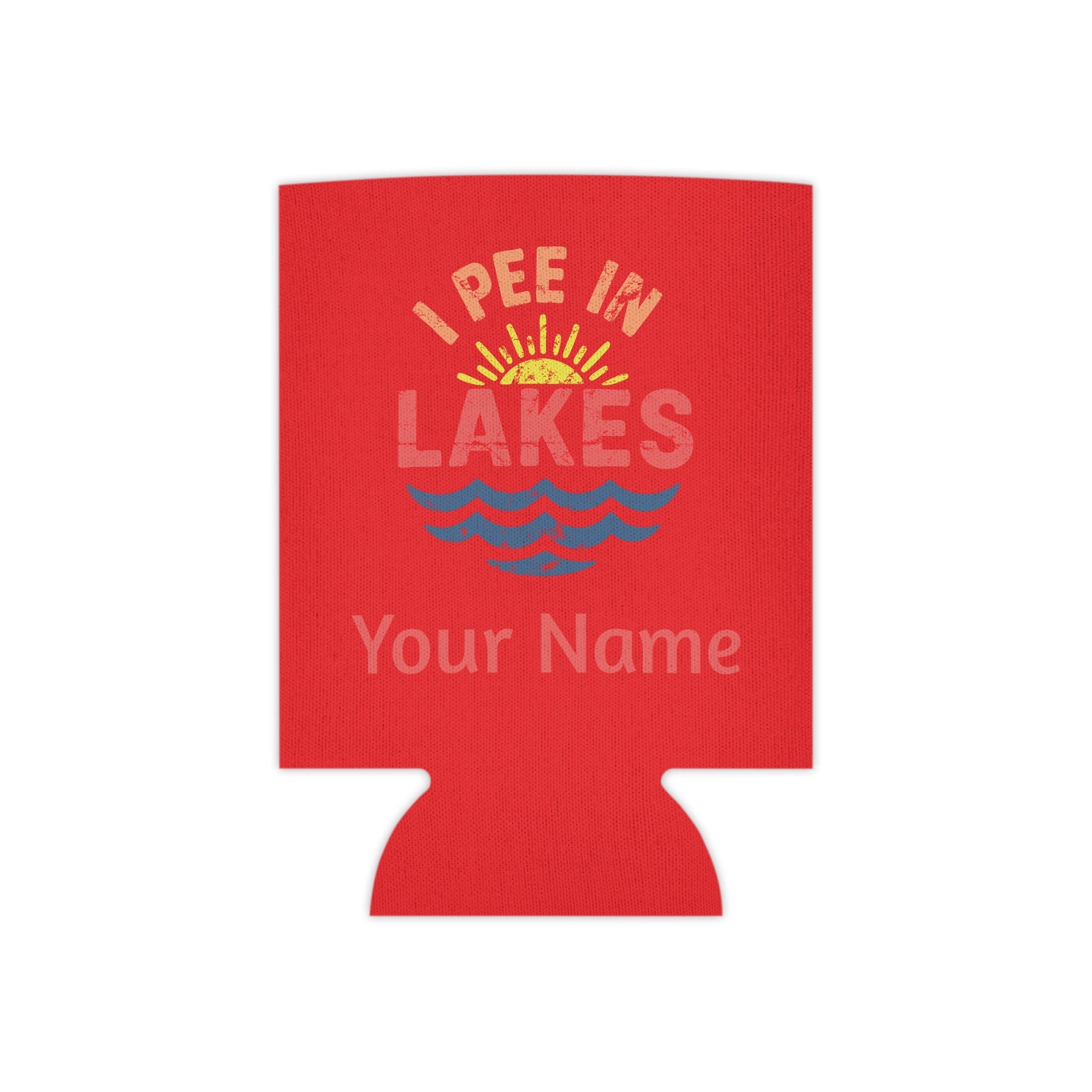 Can Cooler - Regular - I Pee In Lakes Retro Beach Color