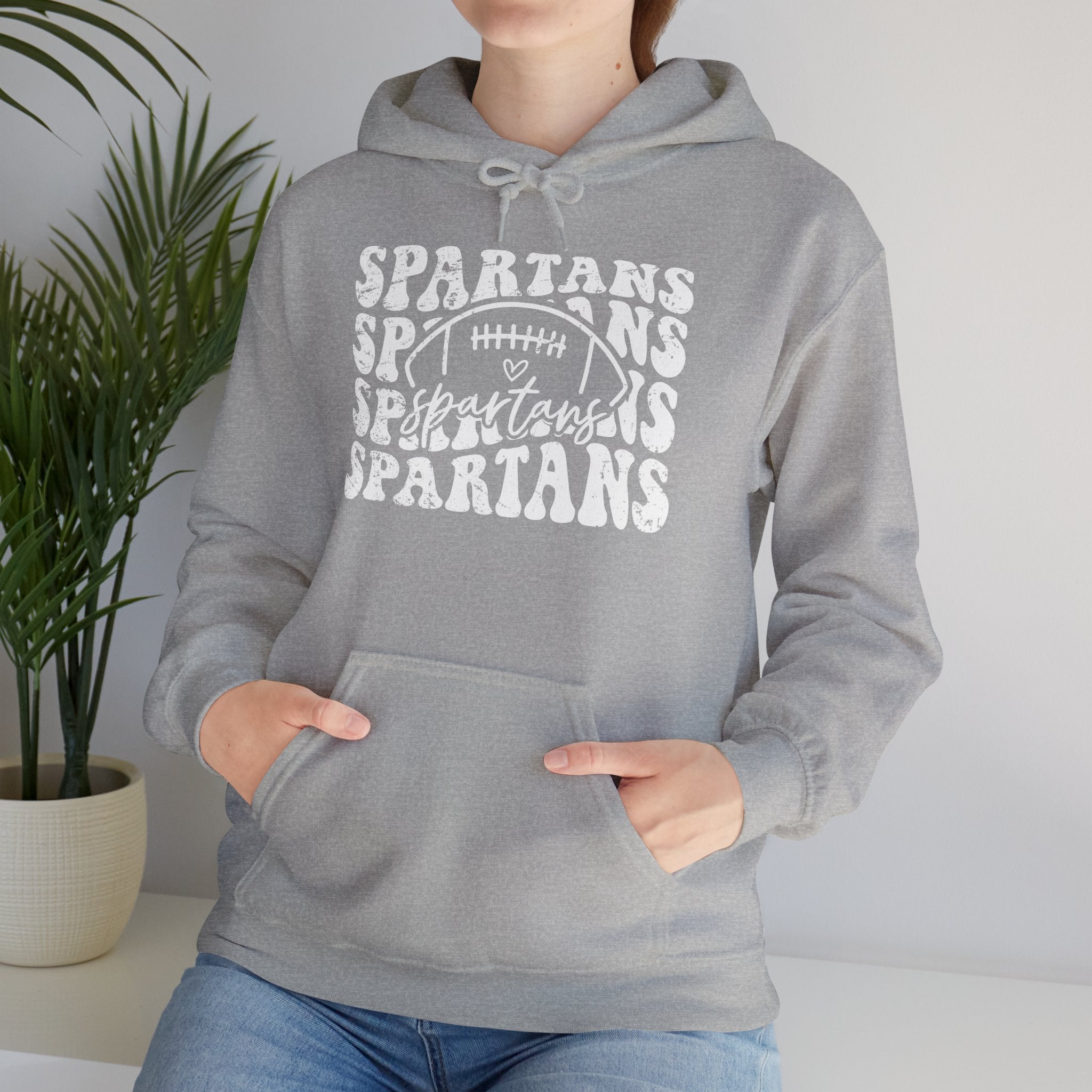Spartans Football 1 White Hoodie - Unisex