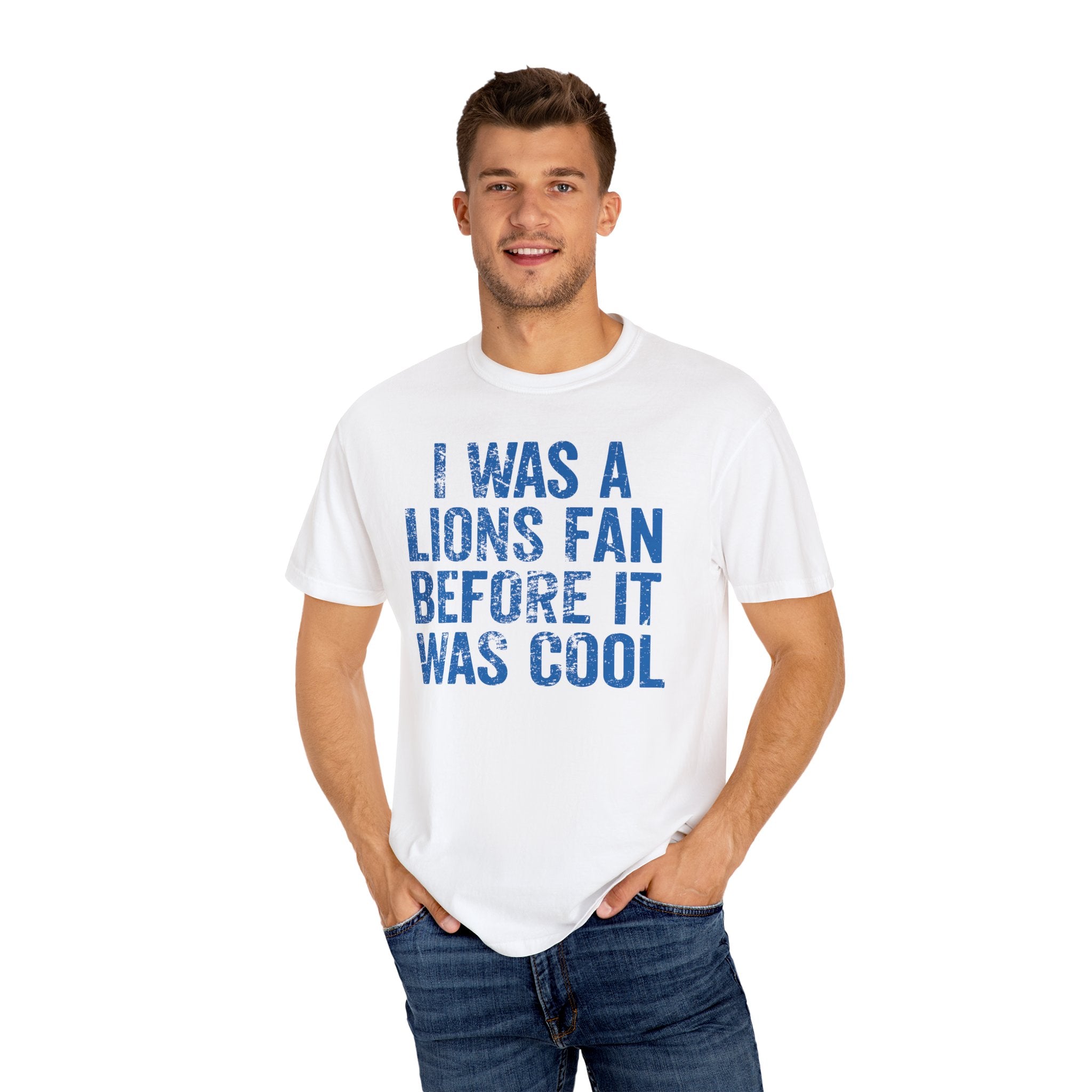 I Was a Lions Before It Was Cool Blue Premium T-Shirt - Unisex