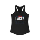 Basic Racerback Tank Top - Women's - I Pee In Lakes Red White & Blue