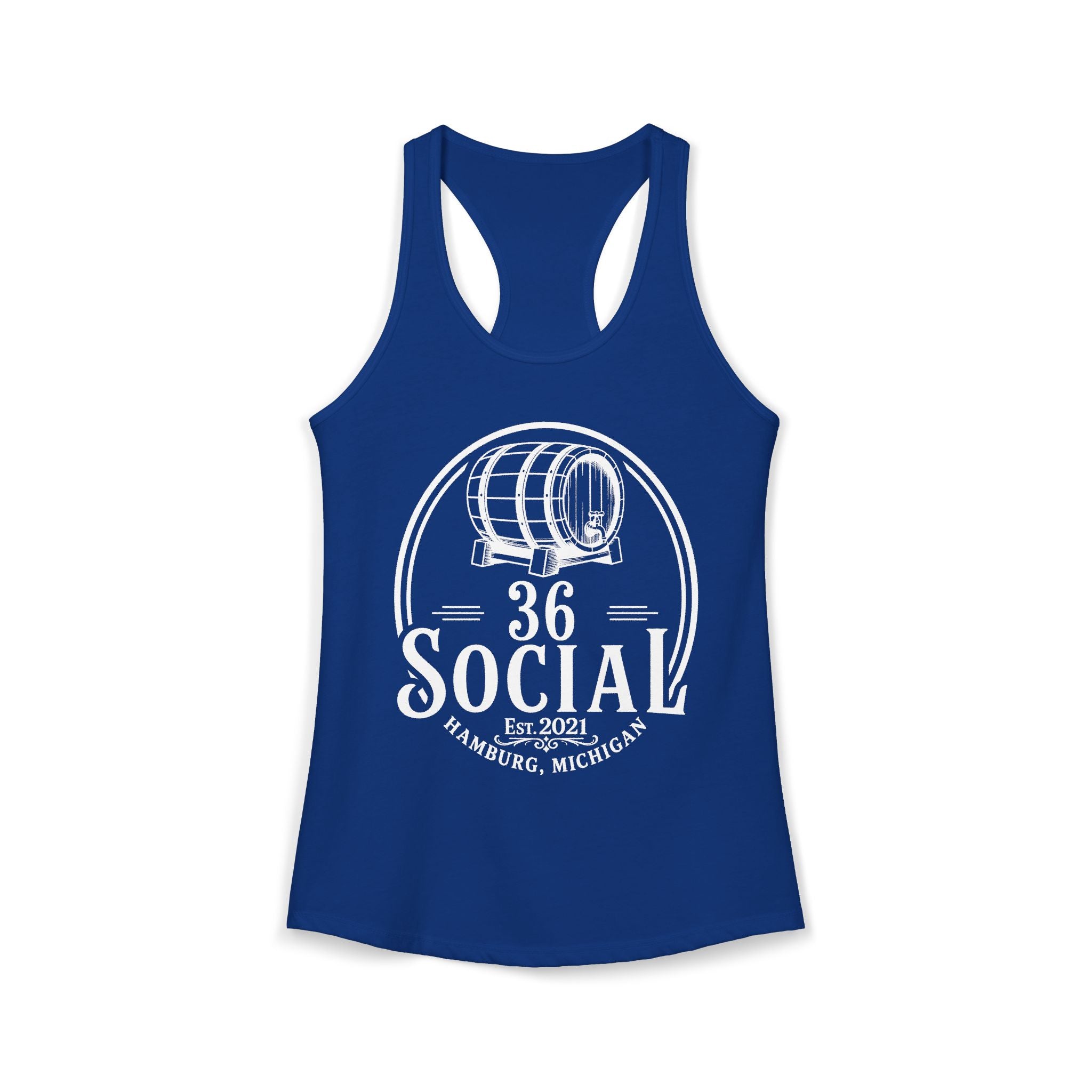 36 Social Logo 2 Black SL Basic Racerback Tank Top - Women's