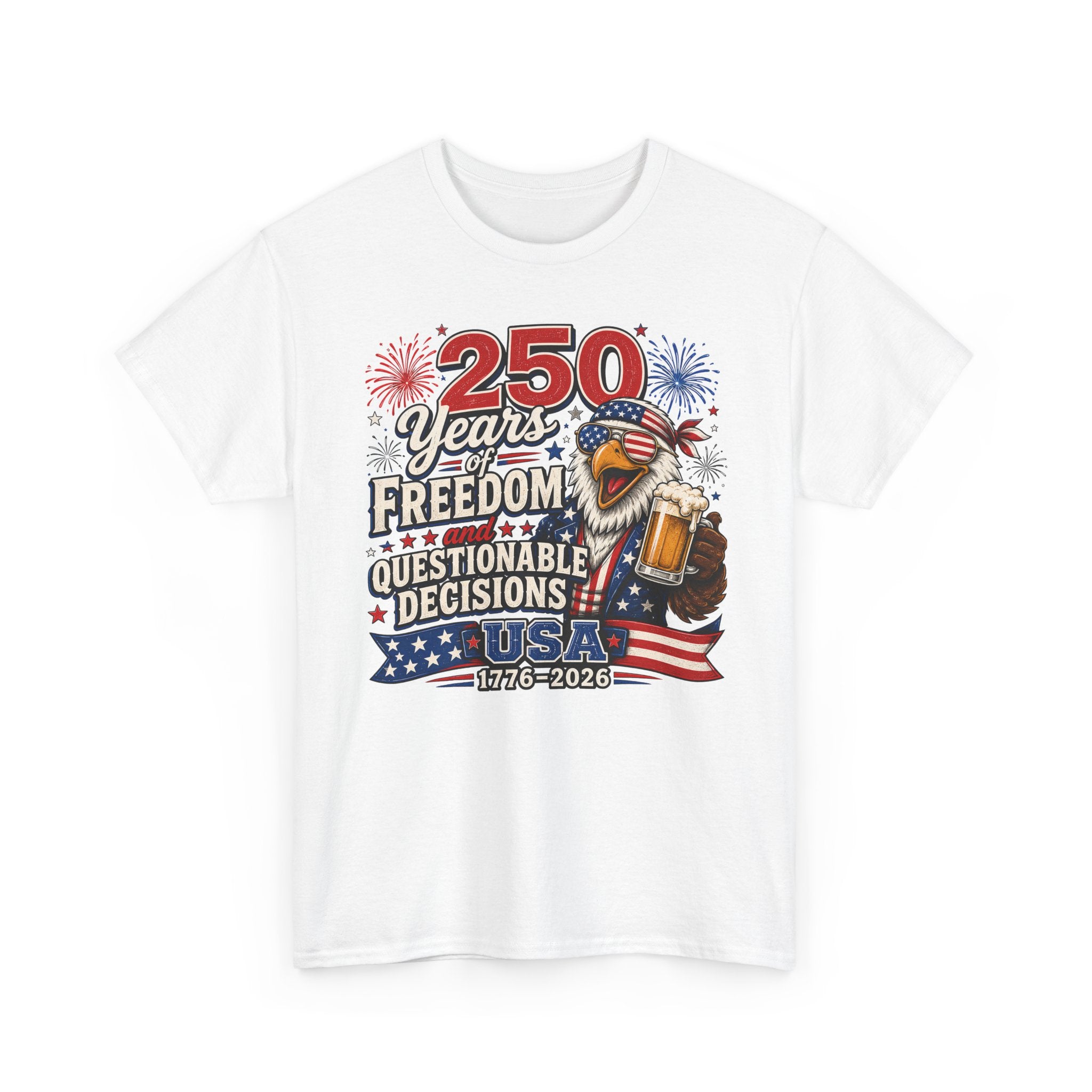 Funny Eagle Beer Mug 1776 2026 Distressed Patriotic Basic T-Shirt - Unisex