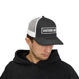 Whitmore Lake Bold & Square White Embroidery Trucker Cap