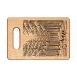 Winter Wonderland Forest Personalized Engraved Wooden Cutting Board Rectangle Handle