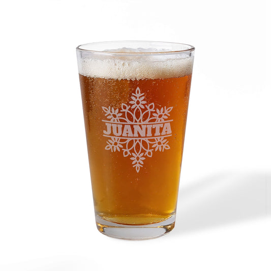 Snowflake Name Personalized Engraved 16oz Pint Mixing Glass