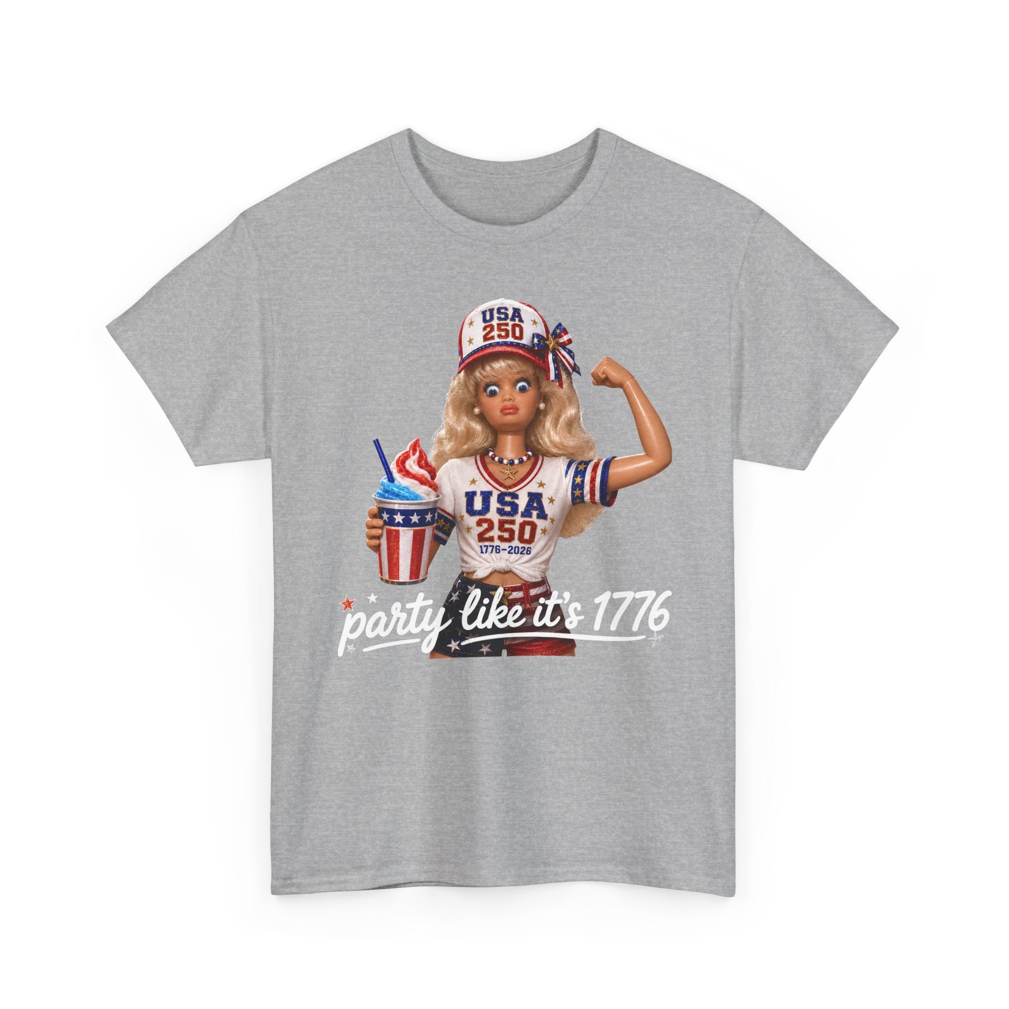 Cute Doll Party 1776 2026 Funny Patriotic Americana Basic T-Shirt - Unisex