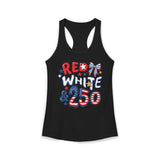 Red White Blue Bow 250 Anniversary Patriotic Americana Basic Racerback Tank Top - Women's