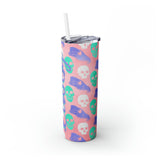 Skulls Personalized Skinny Steel Tumbler with Straw, 20oz