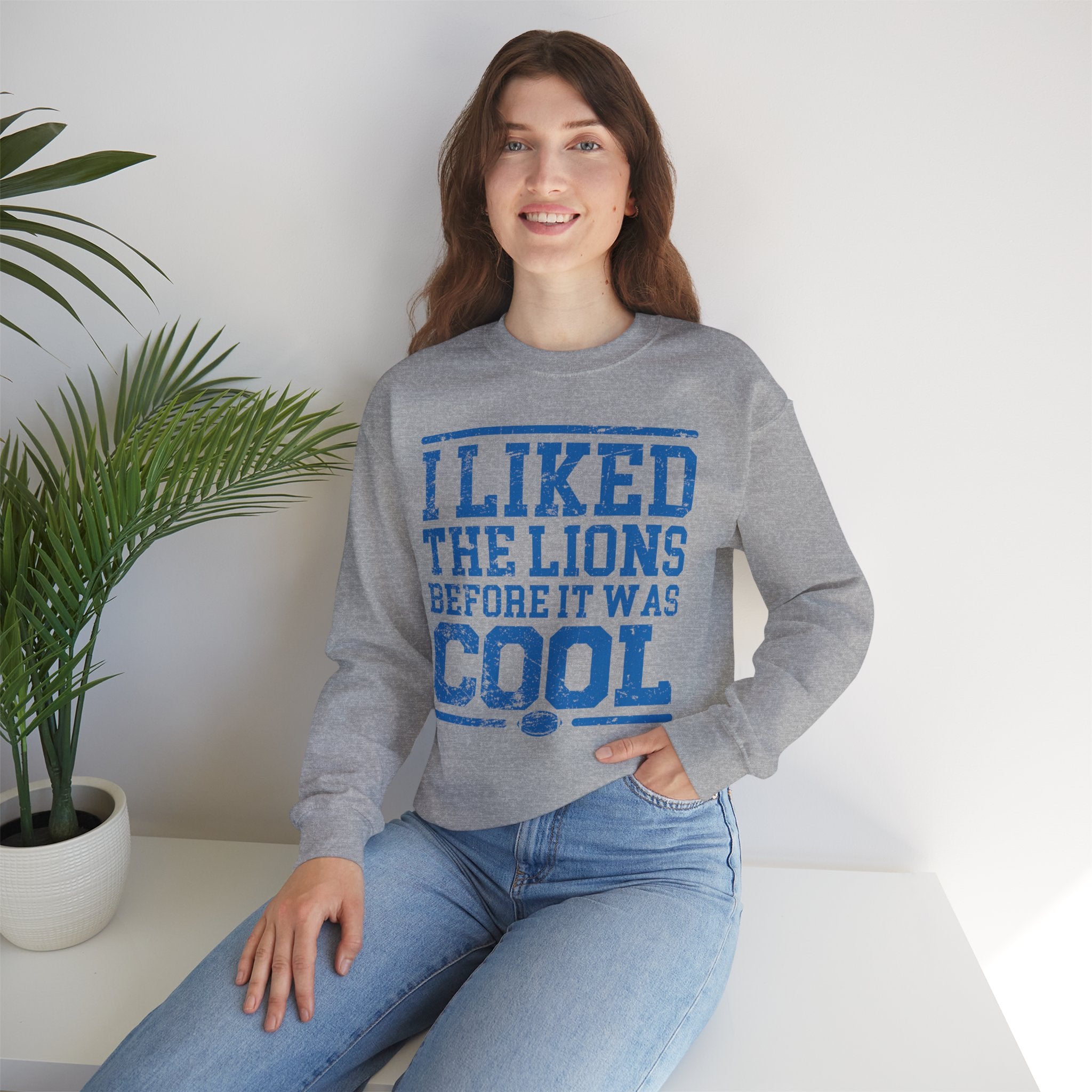 I Liked the Lions Before It Was Cool Blue Crewneck Sweatshirt - Unisex
