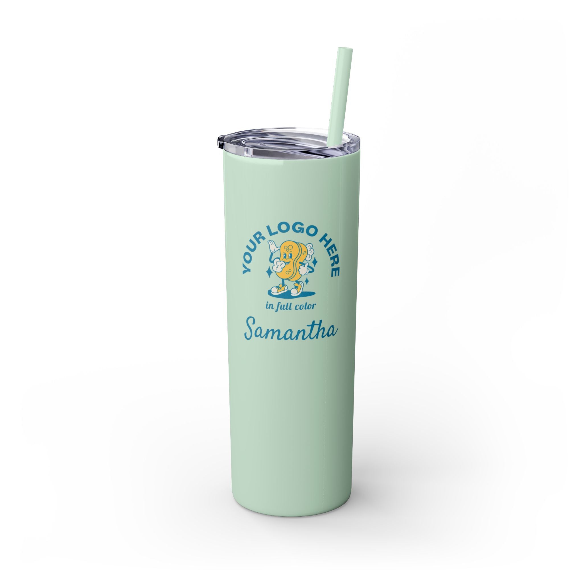 Personalized Skinny Tumbler with Straw - 20oz - Your Logo, Your Brand