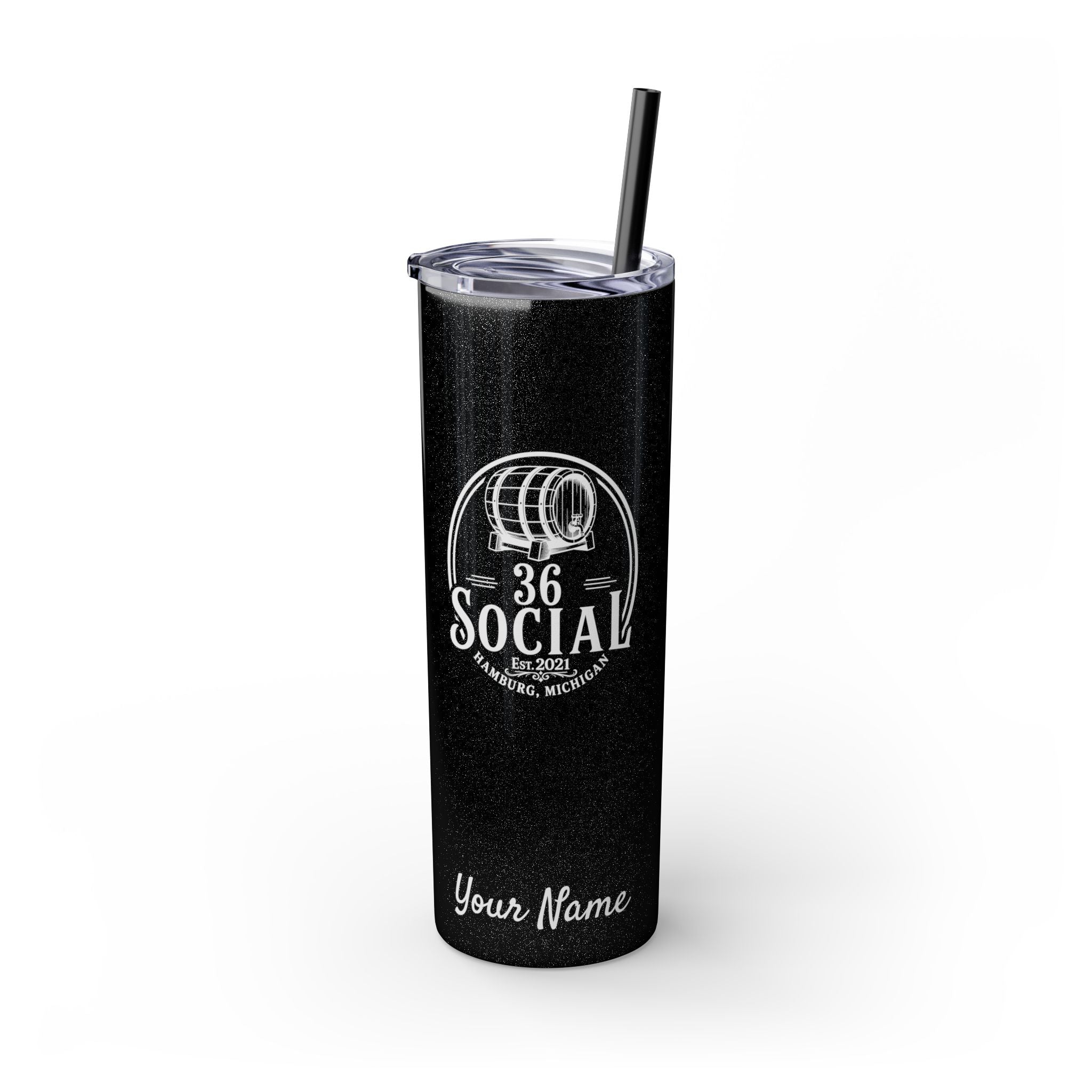 Skinny Steel Tumbler with Straw - 20oz - 36 Social