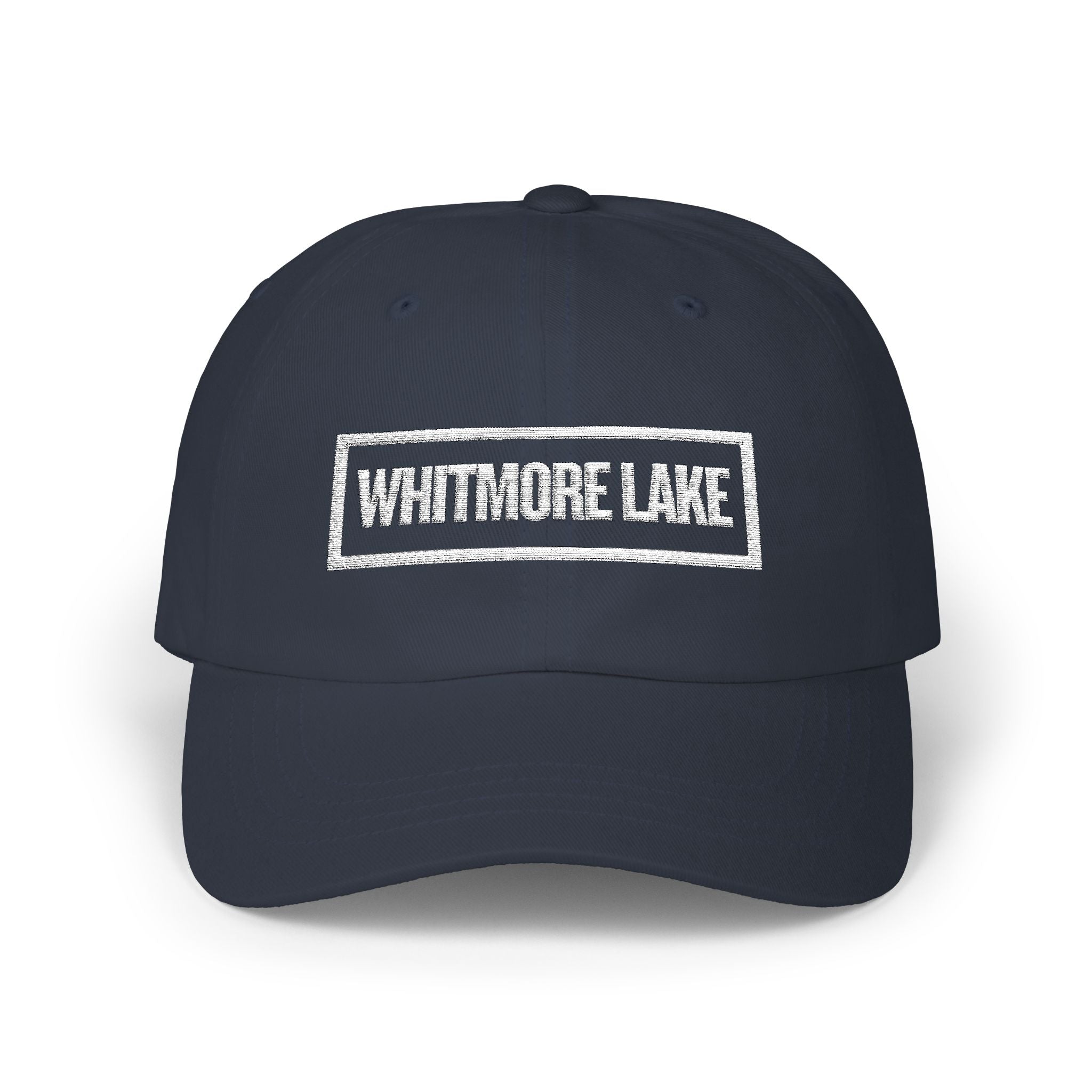 Whitmore Lake Bold & Square White Embroidery Dad Cap