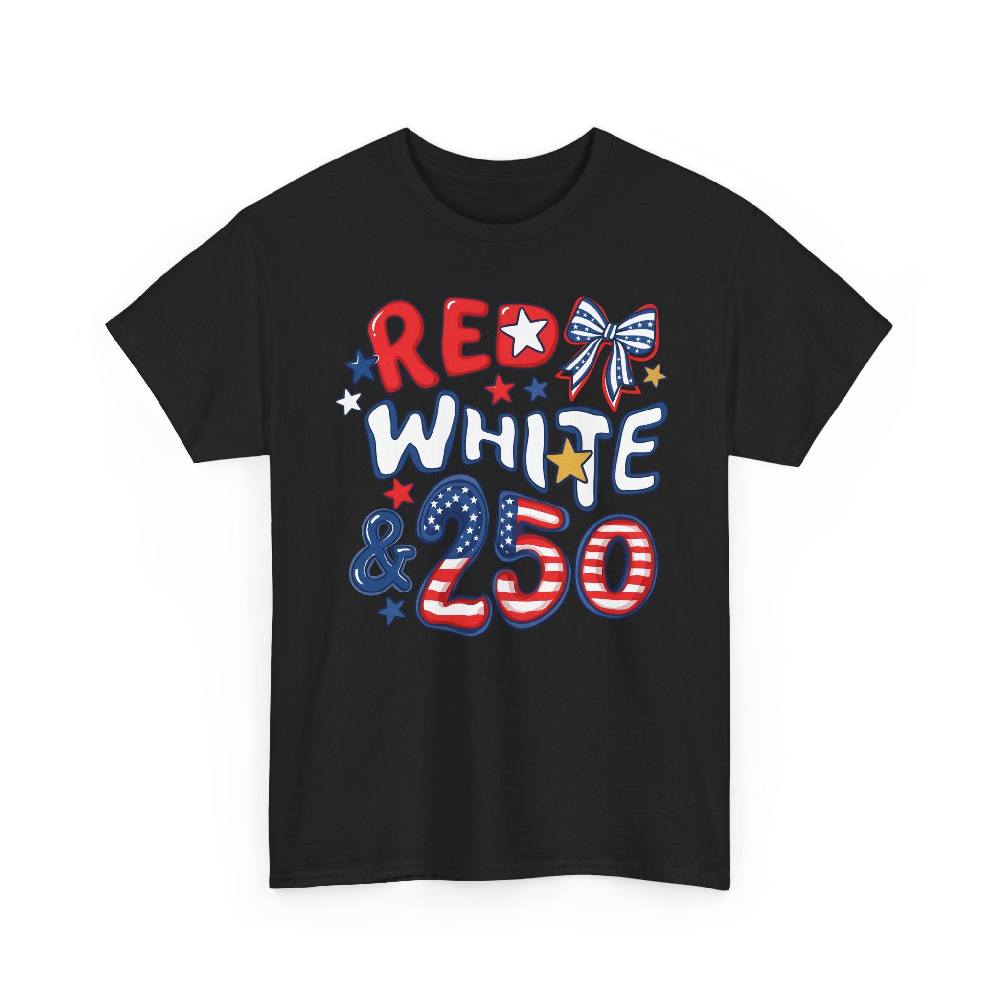Red White Blue Bow 250 Anniversary Patriotic Americana Basic T-Shirt - Unisex