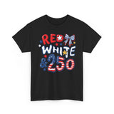 Red White Blue Bow 250 Anniversary Patriotic Americana Basic T-Shirt - Unisex