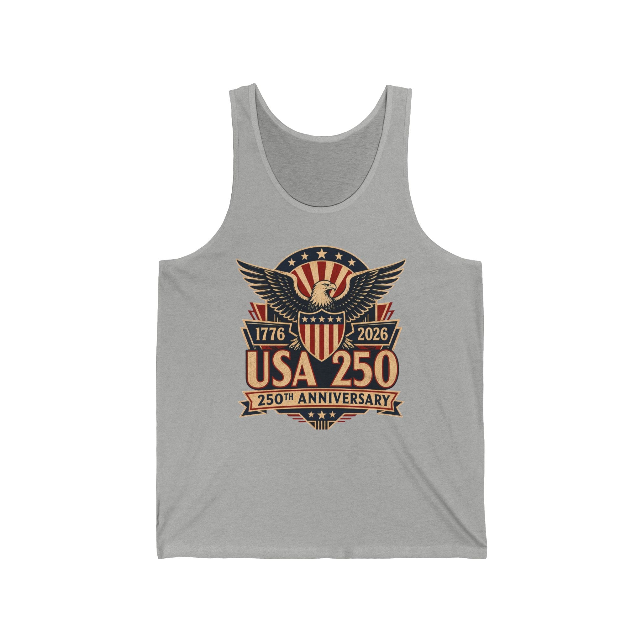 Eagle Shield Badge USA 250 Anniversary Vintage Patriotic Basic T-Shirt - Unisex