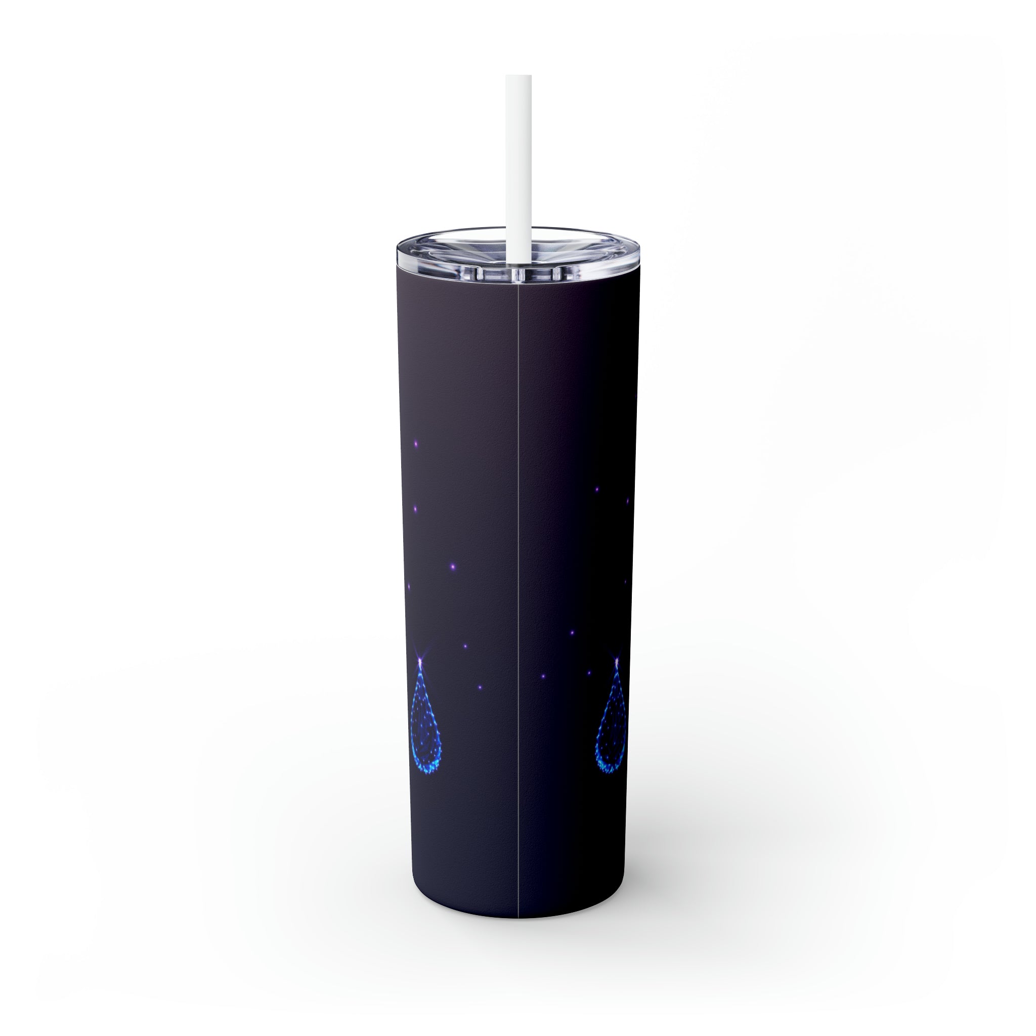 Lotus Drop Skinny Steel Tumbler with Straw, 20oz