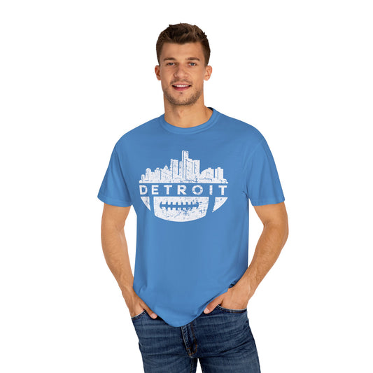 Detroit Football Skyline White Premium T-Shirt - Unisex