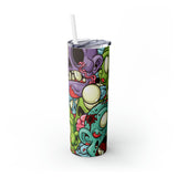 Zombies Skinny Steel Tumbler with Straw, 20oz