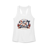 Feminine Bow 250 America 1776 2026 Floral Patriotic Basic Racerback Tank Top - Women's