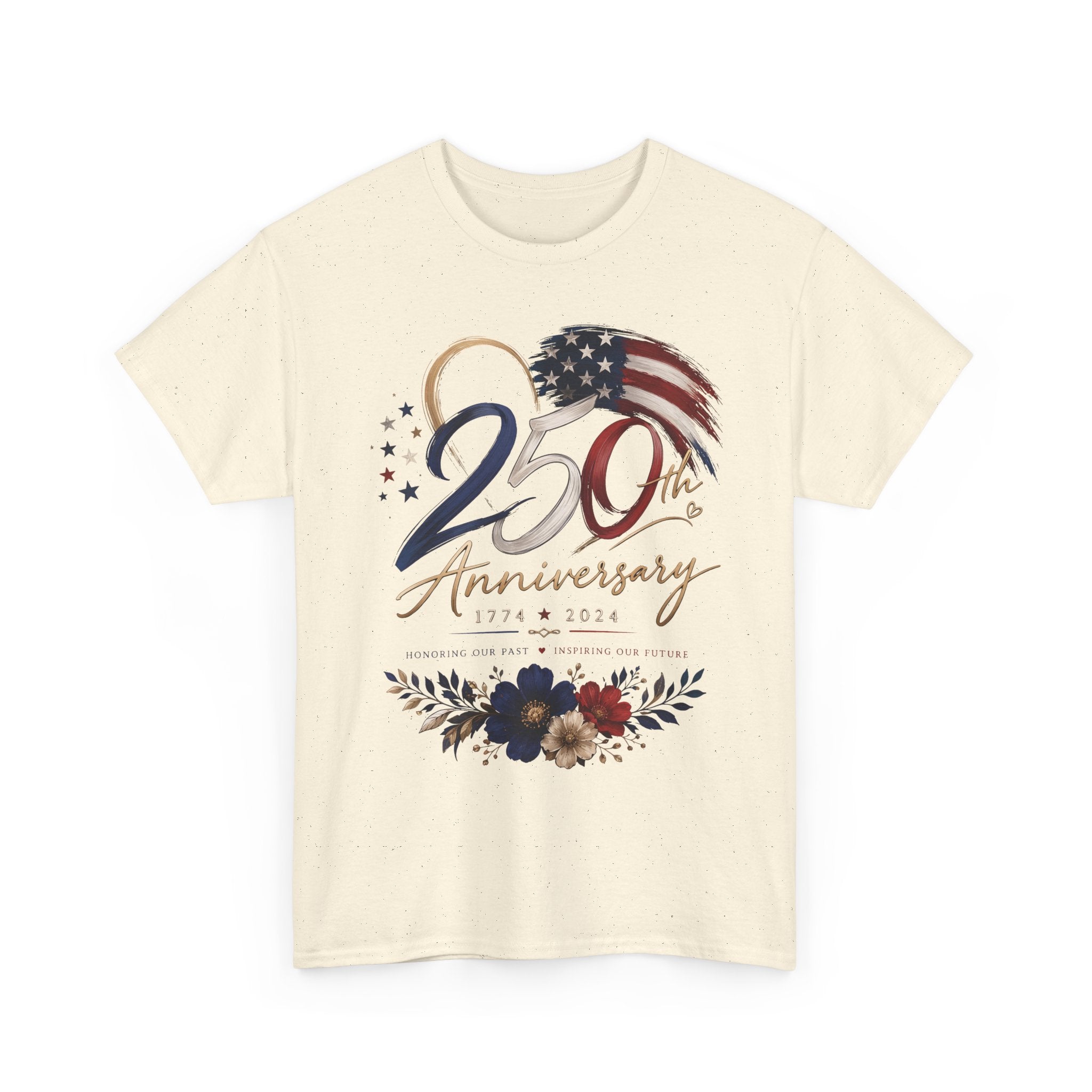 Floral Flag 250 Anniversary 1776 2026 Patriotic Americana Basic T-Shirt - Unisex