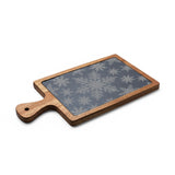 Snowflakes Engraved Slate Charcuterie Board with Handle