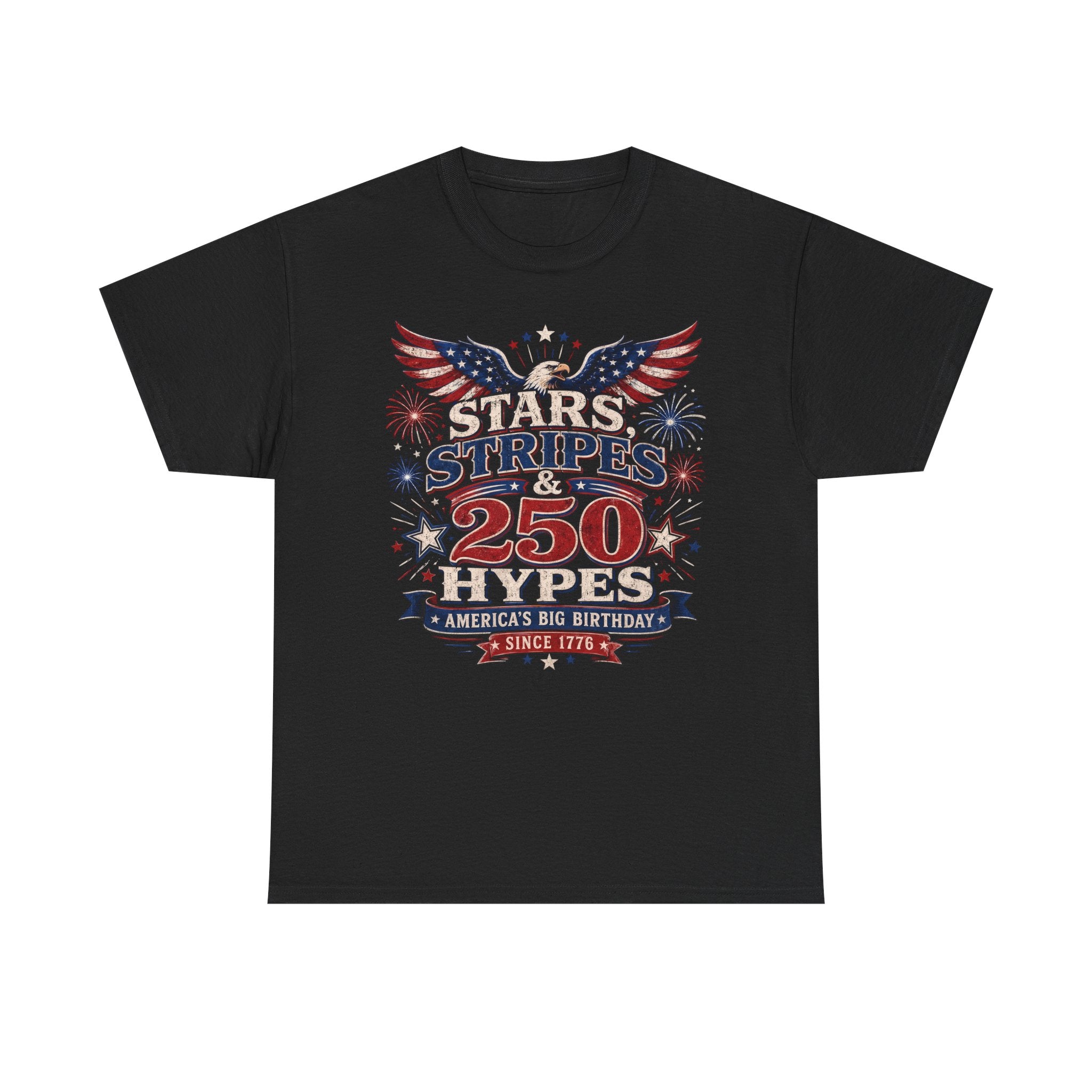 Stars Stripes Hypes 250th Anniversary Retro Patriotic Basic T-Shirt - Unisex