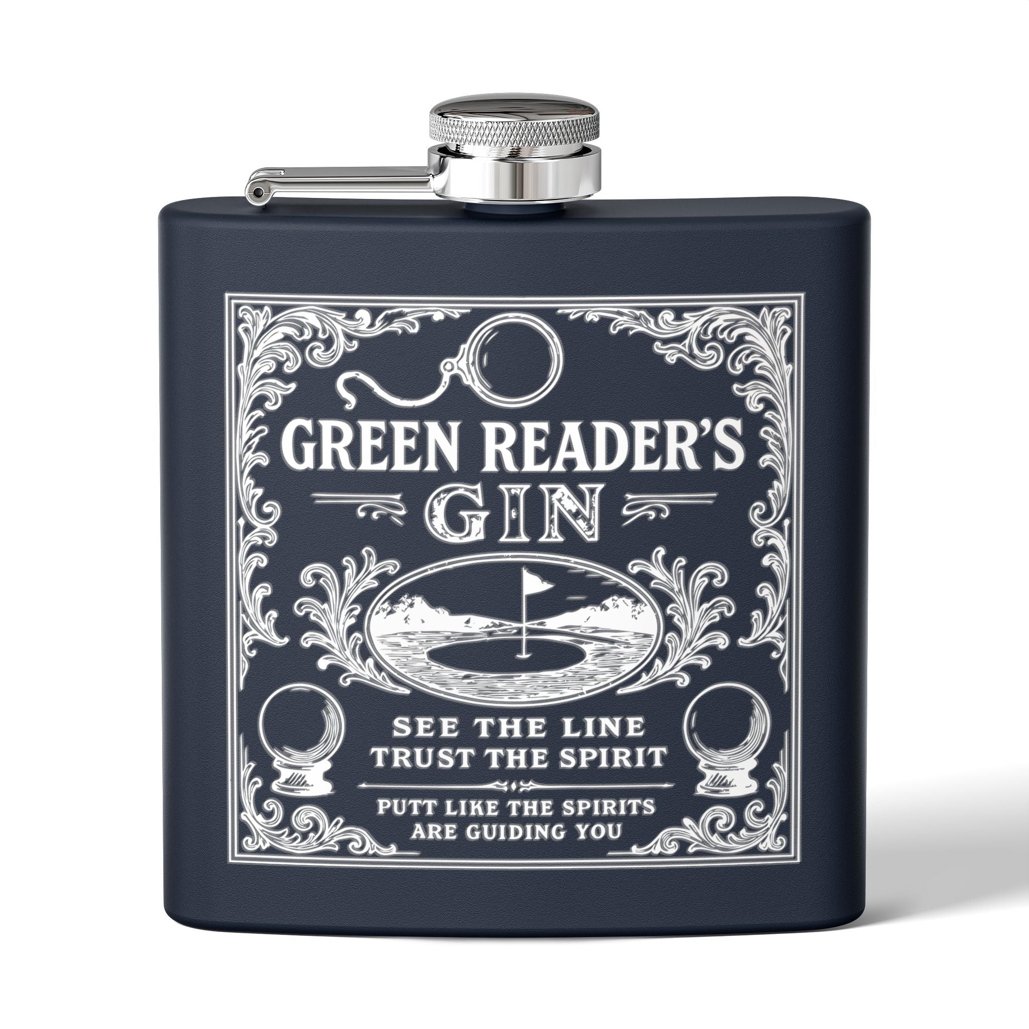 Green Reader's Black Flask - 6oz